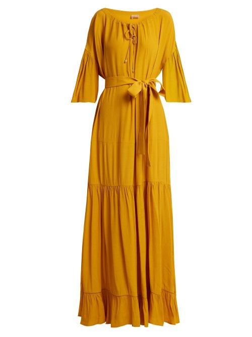 Matchesfashion.com Albus Lumen - Lolita Bell Sleeved Tiered Dress - Womens - Yellow
