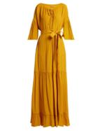 Matchesfashion.com Albus Lumen - Lolita Bell Sleeved Tiered Dress - Womens - Yellow