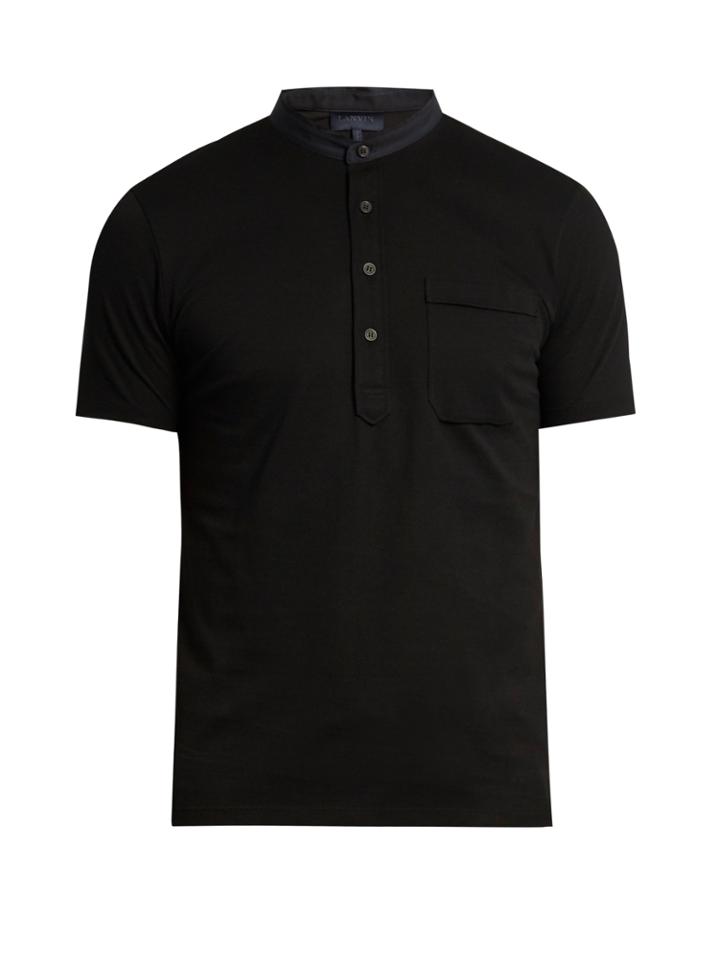 Lanvin Mandarin-collar Cotton Polo Shirt