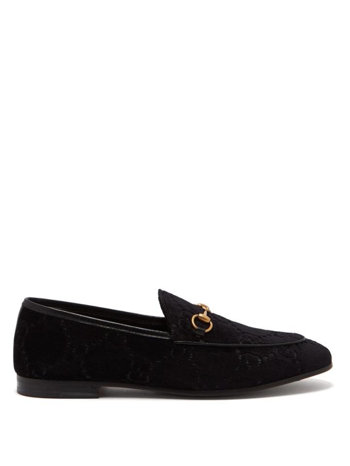 Gucci Jordaan Gg Velvet Loafers