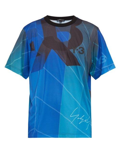 Matchesfashion.com Y-3 - Geometric Perforated Jersey Football Shirt - Mens - Green