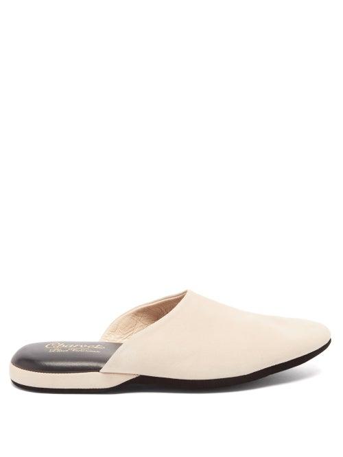 Charvet - Suede Slippers - Womens - Light Beige
