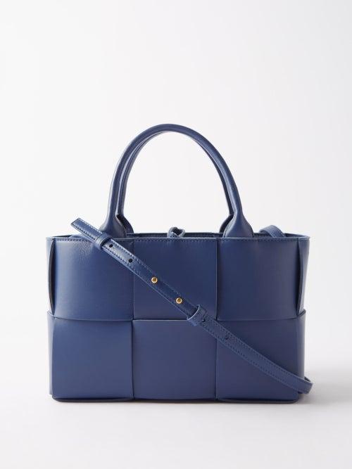 Bottega Veneta - Arco Mini Intrecciato-leather Tote Bag - Womens - Navy