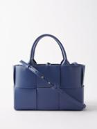 Bottega Veneta - Arco Mini Intrecciato-leather Tote Bag - Womens - Navy