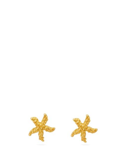 Matchesfashion.com Pippa Small Turquoise Mountain - Starfish 18kt Gold Stud Earrings - Womens - Gold