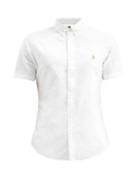 Matchesfashion.com Polo Ralph Lauren - Logo-embroidered Short-sleeved Cotton Oxford Shirt - Mens - White