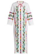 Matchesfashion.com Muzungu Sisters - Jasmine Vine Embroidered Cotton Dress - Womens - White Multi