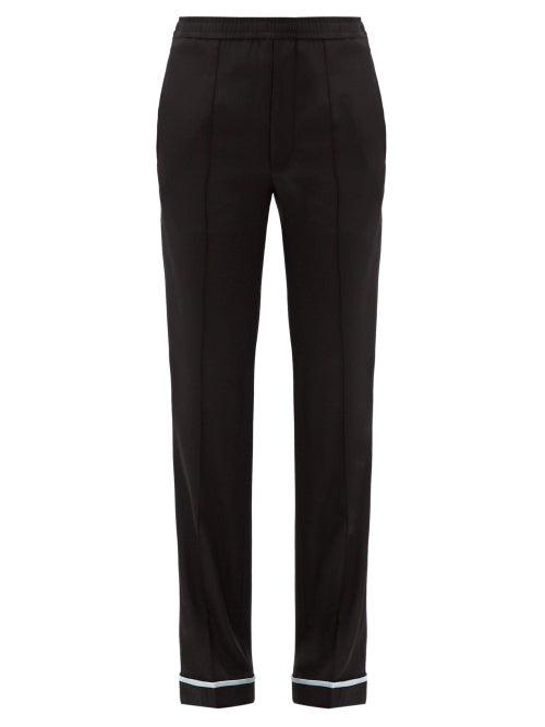 Matchesfashion.com Haider Ackermann - Piped-hem Silk-satin Trousers - Womens - Black