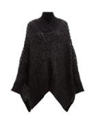 Matchesfashion.com Saint Laurent - Oversized Wool Blend Sweater - Womens - Black Grey