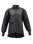 Matchesfashion.com A.w.a.k.e. Mode - Business Woman Faux Leather Shirt - Womens - Black