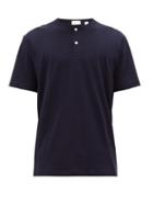 Matchesfashion.com Handvaerk - Cotton Jersey Henley T Shirt - Mens - Navy