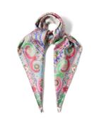 Etro - Paisley-print Silk Scarf - Womens - Pink Multi