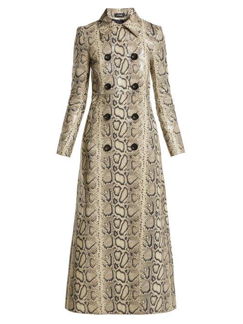 Matchesfashion.com Kwaidan Editions - Python Print Leather Coat - Womens - Python