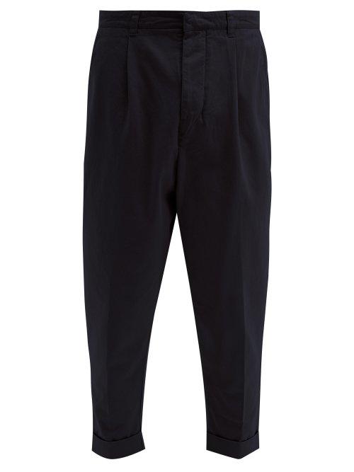Matchesfashion.com Ami - Tapered Cotton Twill Chino Trousers - Mens - Navy