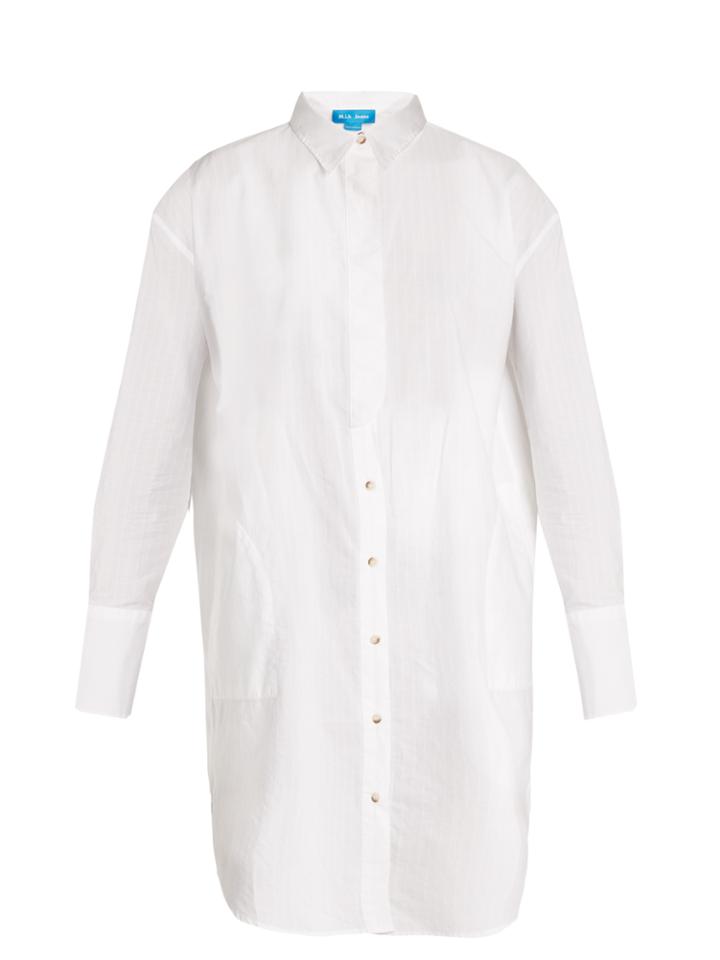 M.i.h Jeans Triangle Pinstriped Cotton Shirtdress