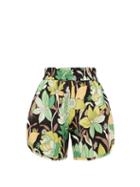 Matchesfashion.com Fendi - Elasticated-waist Dream Garden-print Cotton Shorts - Womens - Black Print