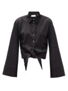 Matchesfashion.com Racil - Positano Cotton-blend Poplin Shirt - Womens - Black