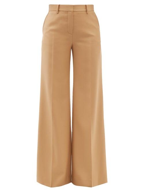 Ladies Rtw Bella Freud - Kim Wool Cavalry-twill Flared Suit Trousers - Womens - Camel