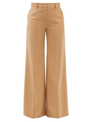 Ladies Rtw Bella Freud - Kim Wool Cavalry-twill Flared Suit Trousers - Womens - Camel