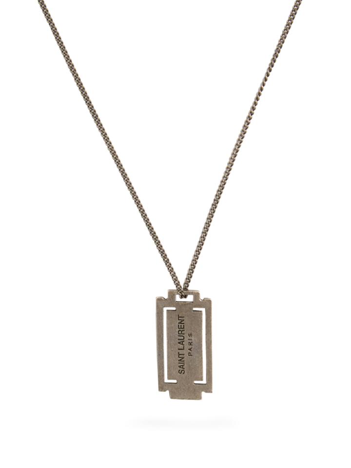 Saint Laurent Logo-debossed Pendant Necklace