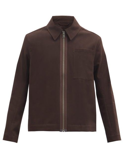 Matchesfashion.com Studio Nicholson - Timora Zipped Cotton-twill Jacket - Mens - Brown