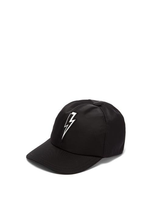 Matchesfashion.com Neil Barrett - Lightning Bolt Technical Gabardine Baseball Cap - Mens - Black