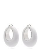 Matchesfashion.com Loewe - Loop Resin Hoop Earrings - Womens - White