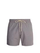 Matchesfashion.com Faherty - Beacon Pyramid Print Swim Shorts - Mens - Blue