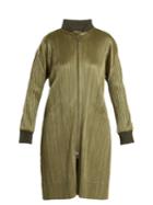 Pleats Please Issey Miyake Long-line Pleated Bomber Jacket