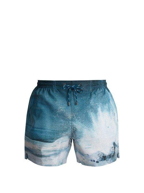 Matchesfashion.com Maran - The Splash Print Swim Shorts - Mens - Blue Multi