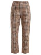 Isa Arfen High-rise Straight-leg Checked Cotton Trousers