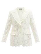 Matchesfashion.com Dolce & Gabbana - Single-breasted Cordonetto-lace Blazer - Womens - White