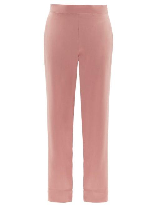 Ladies Lingerie Asceno - London Sandwashed-silk Pyjama Trousers - Womens - Dusty Pink