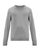 Matchesfashion.com Maison Margiela - Elbow Patch Crew Neck Cotton Blend Sweater - Mens - Grey