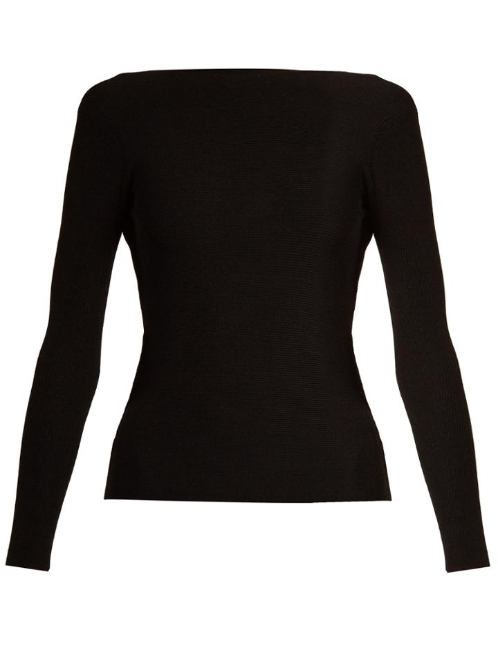 Helmut Lang Cut-out Back Technical Ribbed-knit Sweater
