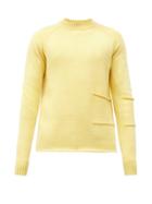 Matchesfashion.com Jacquemus - Patch-pocket Merino-wool Sweater - Mens - Yellow