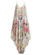 Matchesfashion.com Camilla - Boheme Print Pleated Silk Midi Dress - Womens - Pink Print