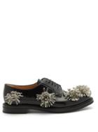 Matchesfashion.com Noir Kei Ninomiya - X Church's Floral-embellished Leather Derby Shoes - Womens - Black