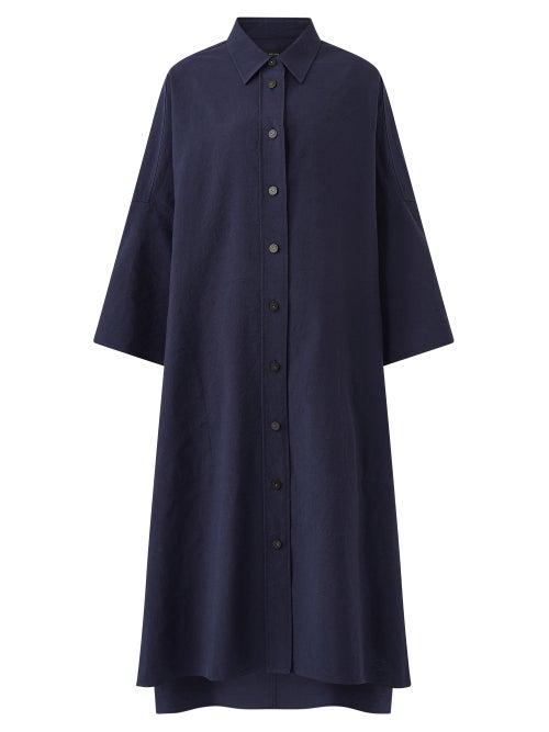 Ladies Rtw Joseph - Baker Linen-blend Shirt Dress - Womens - Navy