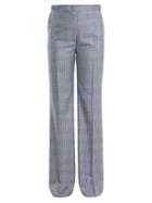Matchesfashion.com Gabriela Hearst - Vesta Checked Wool And Silk Blend Trousers - Womens - Blue Multi
