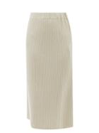 Allude - Ribbed Cashmere Midi Skirt - Womens - Ivory