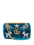 Gucci Gg Marmont Embellished Velvet Cross-body Bag