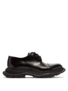 Matchesfashion.com Alexander Mcqueen - Raised Sole Leather Derby Shoes - Mens - Black