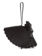 Matchesfashion.com Loewe Paula's Ibiza - Fan Leather Wristlet Clutch - Womens - Black