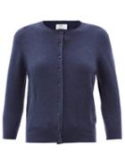 Matchesfashion.com Allude - Cropped-sleeve Cardigan - Womens - Navy