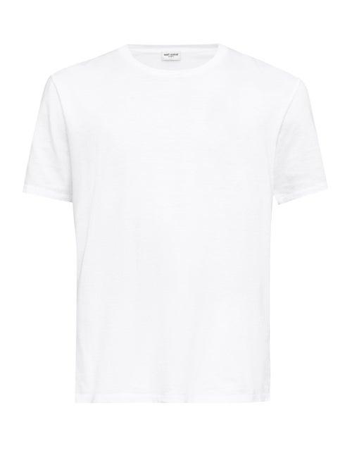 Saint Laurent - Cotton-jersey T-shirt - Mens - White