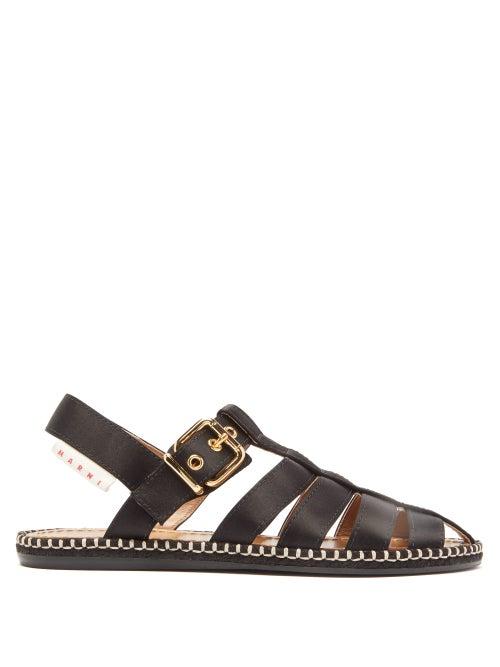 Matchesfashion.com Marni - Satin Fisherman Sandals - Womens - Black