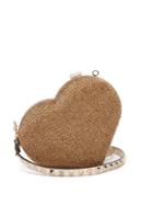 Matchesfashion.com Valentino - Carry Secrets Bead Embellished Heart Clutch - Womens - Gold