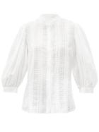 Matchesfashion.com See By Chlo - Balloon-sleeve Pintucked Cotton-gauze Blouse - Womens - White