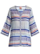 Matchesfashion.com Le Sirenuse, Positano - Geometric Sea Print Cotton Shirt - Womens - Blue Print